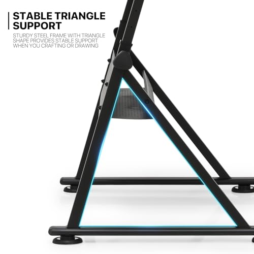 39‘’ Adjustable Drafting Table & Stool Set with Storage, Natural | Versatile Art Desk and Craft Center Home Study Room Artist Desk - color: Natural/Black