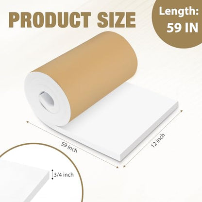 LSGCQ Sponge Neoprene Foam Padding Self Adhesive Foam Sheets, White | Closed Cell Foam Sheet Neoprene Rubber Pad for DIY Gaskets Shock Pads Liner Crafts, 12" Wide x 3/4" Thick x 59" Long - color: White, size: 12" Wide x 3/4" Thick x 59" Long