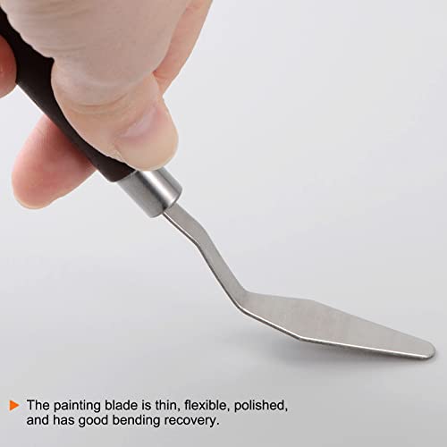HARFINGTON 2pcs No.3 Palette Knives 17mm Width Stainless Steel Large Pointy Spatula Painting Pallet Knife with Wood Handle for Oil Acrylic Canvas Mixing Spreading, Red - size: 17mm