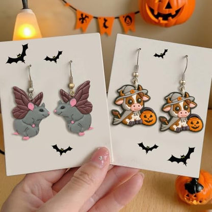 8pcs Halloween Western Polymer Clay Cutters - Fun Shapes for DIY Earrings, Dangle Earrings & Gummy Molds | Easy-to-Use Clay Cutters for Halloween Crafts - color: Halloween Ghost