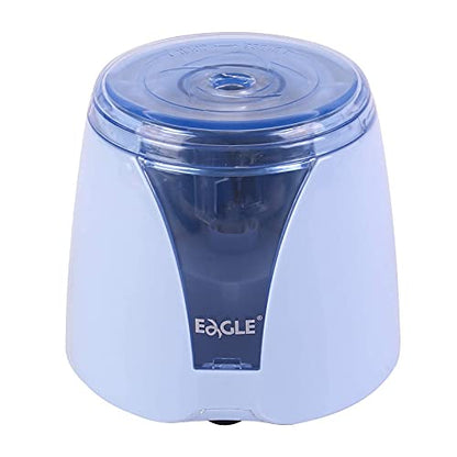 Eagle Electric Pencil Sharpener, Battery Powered, Large Shaving Holders, Carbon Steel Blades, Portable, Reusable and Replaceable Blade, Suitable for Kids, Home, School and Office use (Blue) - color: Blue