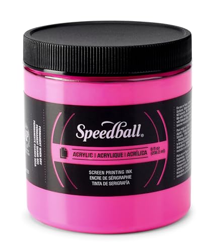 Speedball, 46216, Acrylic Screen Printing Ink, 8 Fl Oz. 237 ml, Fluorescent Magenta - color: Fluorescent Magenta