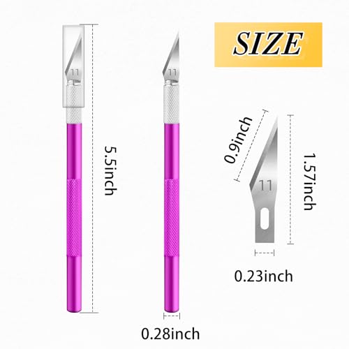 Exacto Knife,Craft Knife Hobby Knife 74 Pack with 4 Upgrade Sharp Hobby Knives and 70 Spare Knife Blades for Art, Scrapbooking,Stencil (Purple) - color: Purple