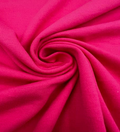 EOVEA - Cotton Spandex Fabric by The Yard - 4 Way Stretch Jersey Knit - Spandex & Cotton T-Shirt Fabric - Lightweight, Breathable - 60" Wide Roll| 10 oz(Fuchsia, 1 Yard) - color: Fuchsia, size: 1 Yard