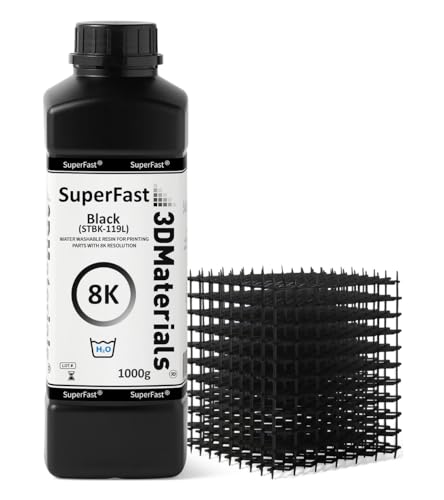 SuperFast 8K 3D Printer Resin Water Washable, 0.5 sec Print (1000g, Black) - color: Black, size: 1000g