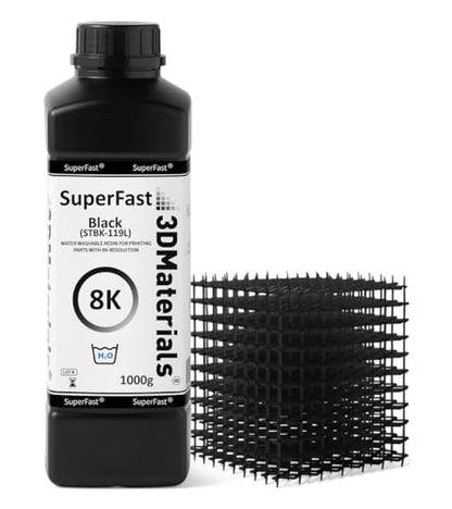 SuperFast 8K 3D Printer Resin Water Washable, 0.5 sec Print (1000g, Black) - color: Black, size: 1000g