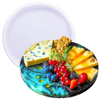 Cheese Board Resin Mold Round Large 10inch Make Epoxy Table Serving Tray Cutting Block Platter - color: Circle Cheese Board