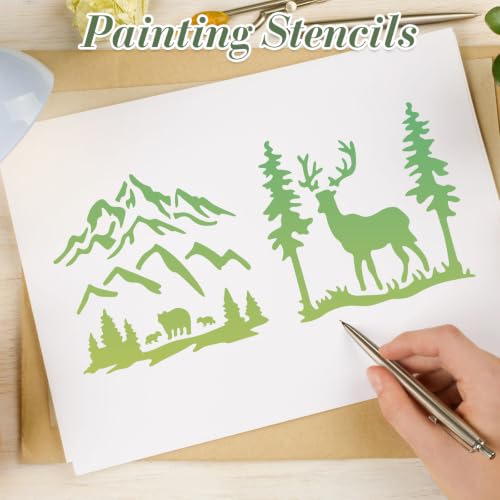 Forest Animal Stencils for Crafts Reusable 25Pcs Stencils(5.8X5.8 Inch) - color: Animal 3