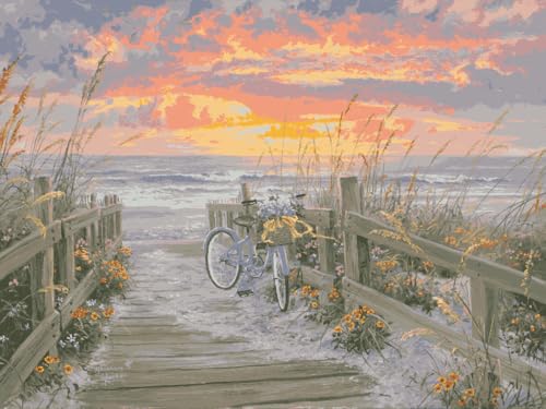 Ledgebay Paint by Numbers Kit for Adults, 16x20 Unframed Canvas - color: Morning Ride, size: 16" x 20" Unframed