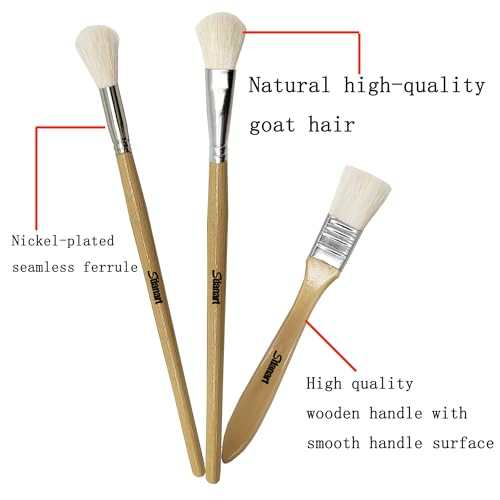 Sdanart Gilding Brush Set,7 PCS Professional Goat Hair Blend Mop Brush Set
