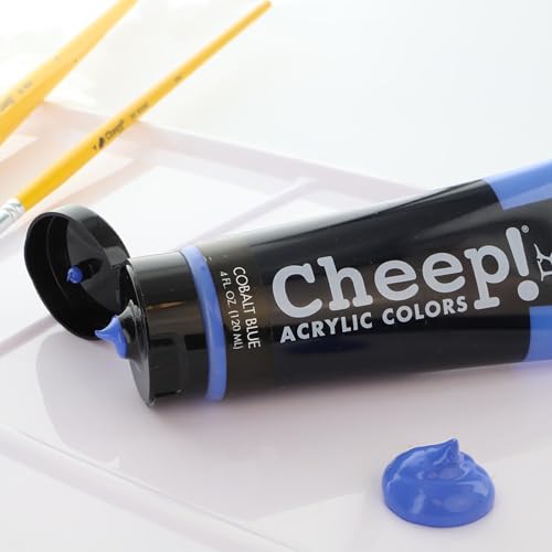 Cheep! Acrylic Paints, 4 oz. Tube - Cobalt Blue, Perfect for Artists - Quality Acrylic Paint Heavy Body Paint Artist and Student - color: Cobalt Blue