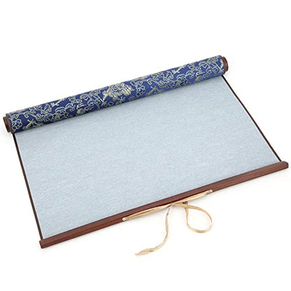 Chinese Calligraphy Practice Scroll Reusable 38x78cm Brocade | Water-activated mat, nonwoven fabric, 15x30.7 inch writing area, -friendly, mess- brush practice, por