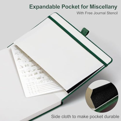 AHGXG Dotted Journal, 150 GSM Paper, 128 Pages, A5 (5.7'' X 8.3'') - color: Dark Green, style: A5-Dotted-150G