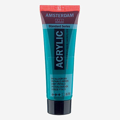Amsterdam Standard Series Acrylic Tube 20ml Phthalo Green 675 (17046750) - color: Phthalo Green, size: 1 Count (Pack of 1)