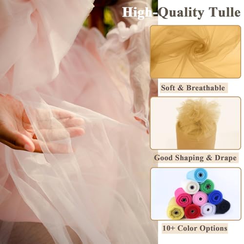 Honey Gold Tulle Fabric Roll 54 Inch x 10 Yards Tulle Ribbon - color: Honey Gold, size: 54 Inch X 10 Yards