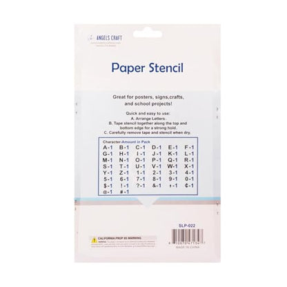 Paper Stencils Set - Alphabet Letters, Numbers & Common Symbols - 6" Size, 44 Count - Ideal for Painting, Posters, Signs, DIY Crafts, Decoration