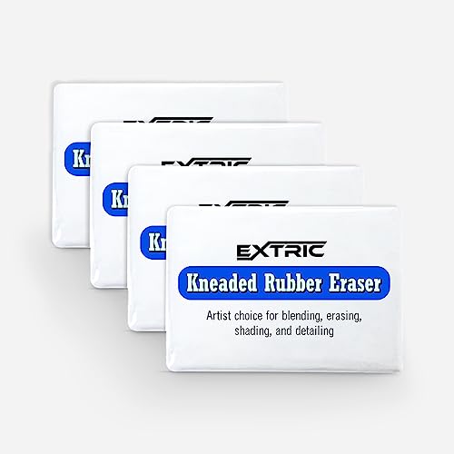 Kneaded Erasers for Artists, Erasers Medium Size, Kneaded Art Eraser 4 Pack Great for Sketching, Drawing and Shading