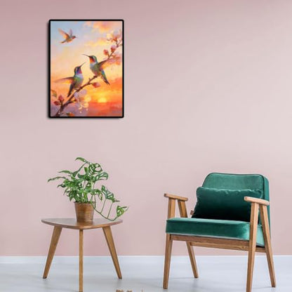 Muzagroo Art 5D Diamond Paintings Kits for Adults Round Full Drill Hummingbird Diamonds Art Kits for Beginners Diamond Art Paintings Gem Art Kits Diamond Dots Kits 30x40cm (Hummingbird) - color: Hummingbird