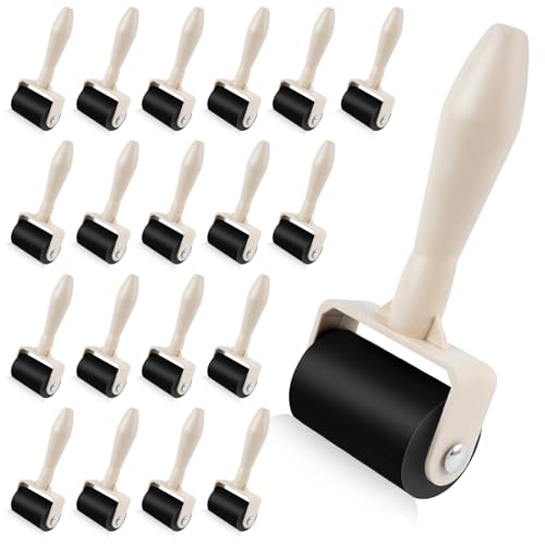 Supkiir 20Pcs Rubber Brayer Roller, 1.4Inch Ink Roller for Crafting, Anti Skid Glue Roller Applicator Printmaking Supplies for DIY Wallpapers Stamping Scrapbooks