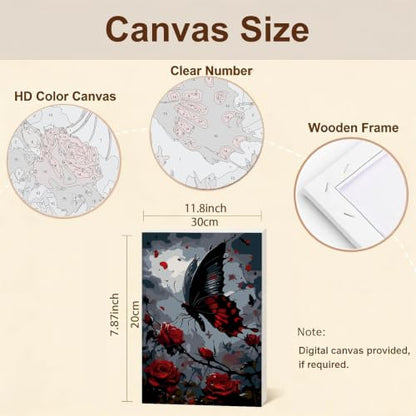 Gemozaic 4 Pack Gothic Paint by Numbers Kit for Adults with Frame & Easel - color: BKH2790-BKH2793