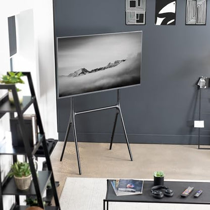 VIVO Black Easel TV Stand for 49 to 70 inch Screens, STAND-TV70AB | Articulating Artistic Studio Display Stand, Adjustable TV Mount with Swivel, 4 Leg Base, Max VESA 600x400, Holds 88 lbs - color: Black - Black, size: 49 to 70 in TVs