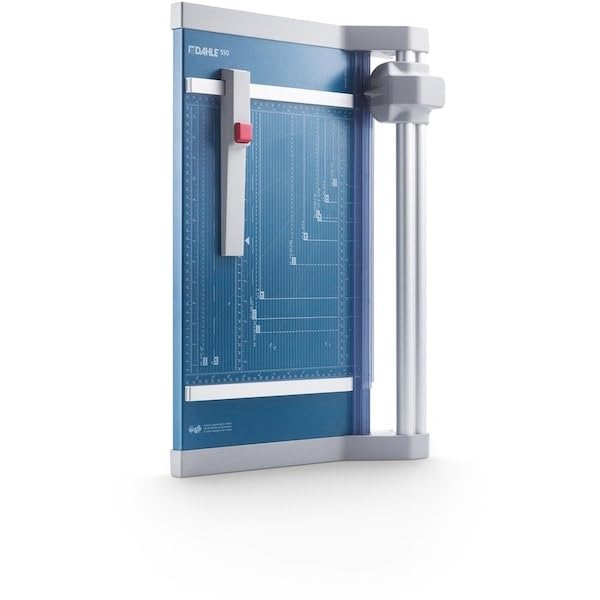 Dahle 550 Professional Rotary Trimmer, 14" Cut Length, 20 Sheet Capacity, Self-Sharpening, Dual Guide Bar, Automatic Clamp, German Engineered Paper Cutter - size: 14" Cut Length