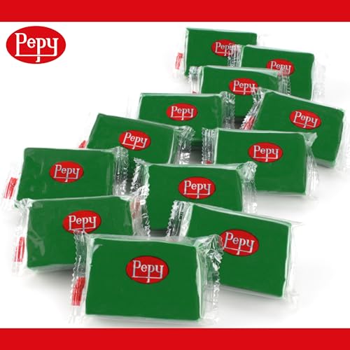 Pepy Plastilina Reusable and Non-Drying Modeling Clay; Set of 24 Bars, 1.4 Ounce Each, Perfect for Arts and Crafts Projects, Dark Green - color: Dark Green