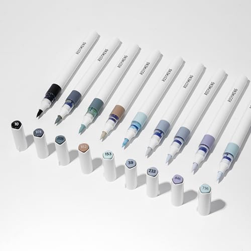 ROSYMENG 9 Color Acrylic Paint Pens,Quick-Drying Waterproof Acrylic Paint Markers, Soft Brush Tip Acrylic Markers for Canvas, Rock Painting, Wood, Stone, Glass, Ceramic, Fabric Painting, DIY Crafts - color: Grey Wolf Series