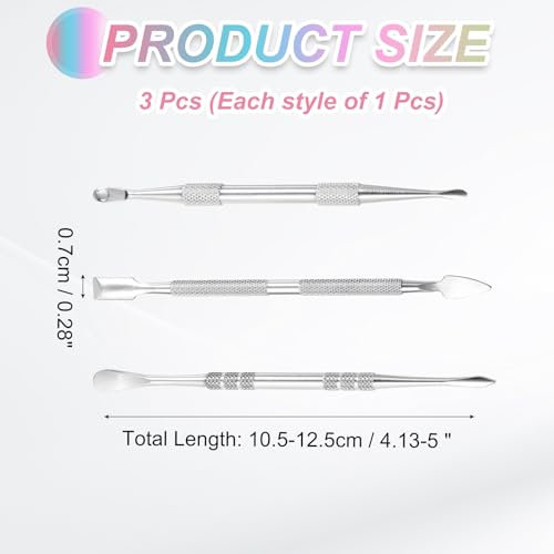 MECCANIXITY 3 Pcs Wax Carving Tools Stainless Steel Wax Carving Sculpting Tools for Modeling Shaping, Silver Tone - color: Silver Tone