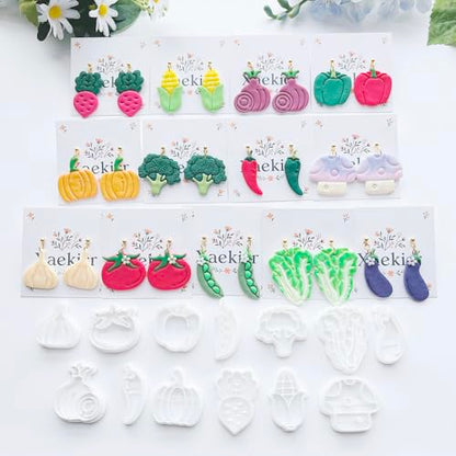 13 Pcs Vegetable Polymer Clay Cutters - Miniature Food Shape Jewelry Making Tools for Earrings, Charms & DIY Crafts, Soft Clay Molds - color: 2G color