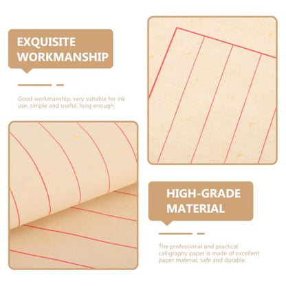 EXCEART Chinese Calligraphy Pad Beige Rice Paper 50 Sheets Smooth Delicate Writing for Calligraphy Practice - color: As Shown,as Shown 1