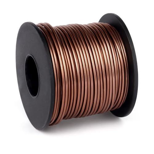 95FT 14 Gauge Bendable Brown Aluminum Craft Wire for Jewelry Making Craft | 2mm Thick Soft Metal Sculpting Aluminum Armature Wire Roll Bulk for DIY Craft - color: Brown, size: 14 Gauge