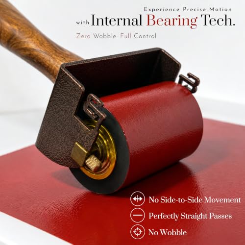 Leoball® Big Beautiful Brayer. 3" Diameter Roller with Ultra-Soft Nitrile Rubber Block Printing Brayer, Deluxe 30-35 Hardness, with Internal Bearing tech. 2 inch - size: 2 inch