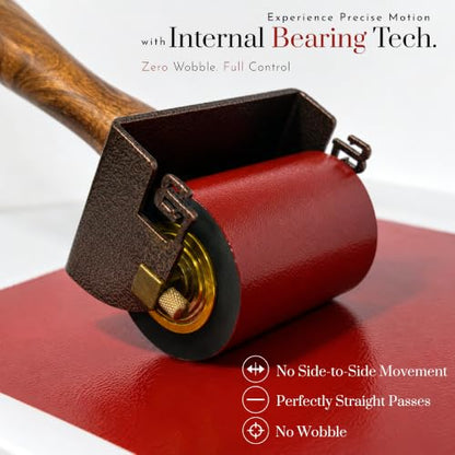 Leoball® Big Beautiful Brayer. 3" Diameter Roller with Ultra-Soft Nitrile Rubber Block Printing Brayer, Deluxe 30-35 Hardness, with Internal Bearing tech. 2 inch - size: 2 inch