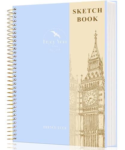 Hardcover Sketchbook for Drawing Spiral Sketch Book for Adult Kids 8.5 x 11 | 100gsm 68lb 120 Sheets Sketch Pad Premium Drawing Book Art Supplie,Blue - color: Blue