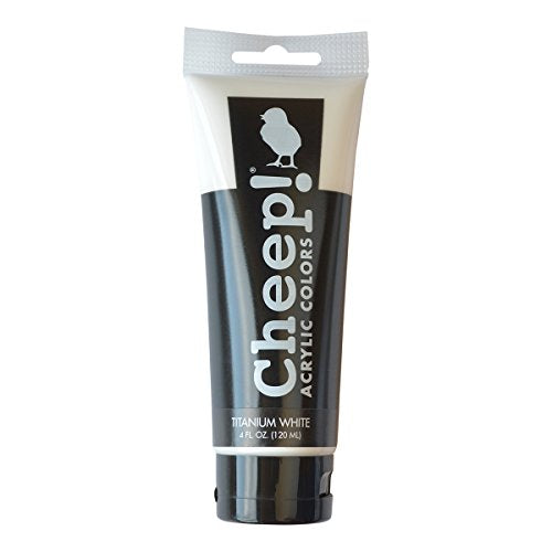 Cheep! Acrylic Paints, 4 oz. Tube - Titanium White, Perfect for Artists - Quality Acrylic Paint Heavy Body Paint Artist and Student - color: Titanium White