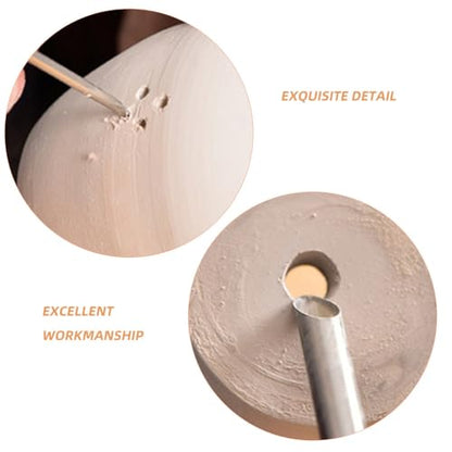 COHEALI 5 Pcs Clay Hole Cutter Set Stainless Steel Pottery Hole Cutter for Sculpture Round Tool for Ceramics Pottery Tools for Trimming and Hollowing 4.33 in Length