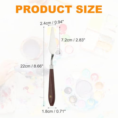 HARFINGTON Palette Knife Painting Tool 2.83" x 0.94" Stainless Steel Art Spatula Pallet Knives Scrapers Tools with Plastic Handle for Acrylic Oil Canvas Mixing Spreading, Red/Silver - size: 2.83" x 0.94"