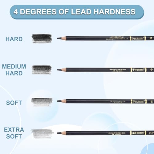PATIKIL 12Pcs Drawing Pencils for Sketching, Hard Refill Sketch Pencils for Drawing, Graphite Art Pencil Set Professional Resistant Lead for Painting Shading Artist Office Supplies - size: Hard