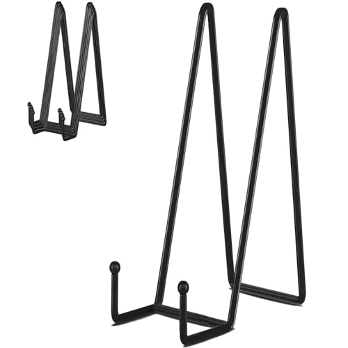 IBosins 5-Pack 14-Inch Plate Holder Display Stands Black Metal Frame Stand - color: Black, size: 14 Inch