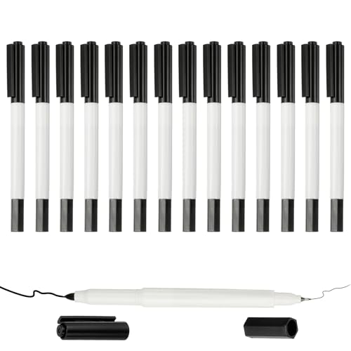 PATIKIL 24 Pack Dual Brush Markers, Black Fine and Brush Tips Pens Marker Calligraphy Coloring Art Supplies Set for Coloring Book Illustration Sketching Journaling, 1.5mm 0.5mm