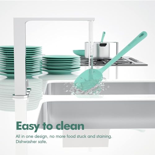 ChefAide 4 Pieces Silicone Spatula Set, Food Grade Rubber Spatula, Upgrade Strong Handle with Ergonomic Grip, Heat Resistant for Nonstick Cookware, Cooking - color: Sage, size: 4 pieces