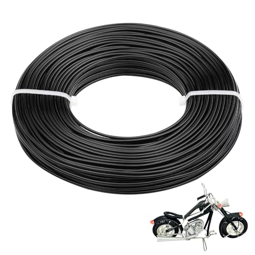 12 Gauge Aluminum Wire 100FT, 2mm Bendable Metal Anodized Aluminum Wire for Sculpting Jewelry Making Crafts Wreath Beading Floral(Black) - color: Black