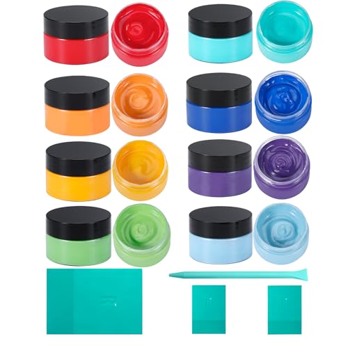 8PCS Chalk Paste Kit with 3 Chalk Paste Squeegees, 8 Colors Screen Printing Ink for Stencils, Reusable Self-Adhesive Silk Screen Stencil Paint Starter Kit for Craft DIY, Home Decor & Chalkboard - color: 8 Pcs Chalk Paste Starter Kit-B