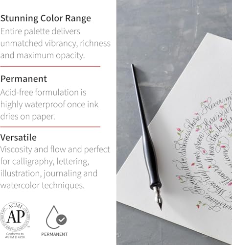 Speedball Acrylic Calligraphy Metallic Ink 5 Piece Set