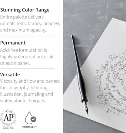 Speedball Acrylic Calligraphy Metallic Ink 5 Piece Set