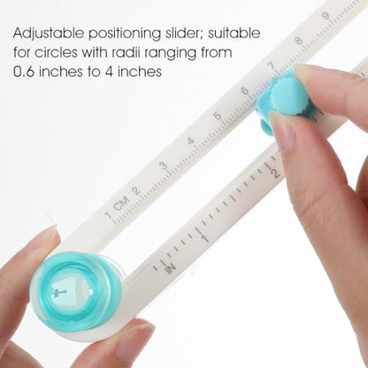 Yolev Circle Cutter Tool, Adjustable Circle Paper Cutter, Rotary Cutter Round Cutting Knife for Scrapbooking, Paper Crafts, Card Making,Art And DIY Crafts