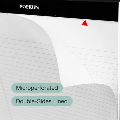 POPRUN Small Legal Pads, 5" x 8", 3 Pack, 50ct, 100 GSM, 1/4" Narrow Ruled | Mini Notepads, White Thick Paper with Cardback, Writing Pad, Easy Carry, Work, Home, School Supply - size: Narrow Ruled