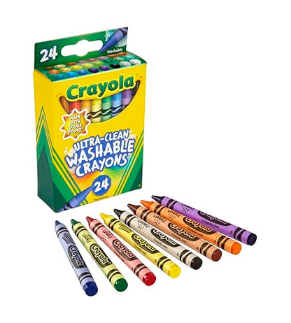 Crayola Washable Crayons, School Supplies, 24 Count - size: 24 Count (Pack of 1)