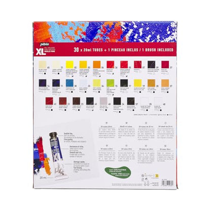 PEBEO Pébéo Fine XL Oil Paint Set, Complementary Colours, 30 x 20 ml + Brush - size: 30 x 20 ml + Brush